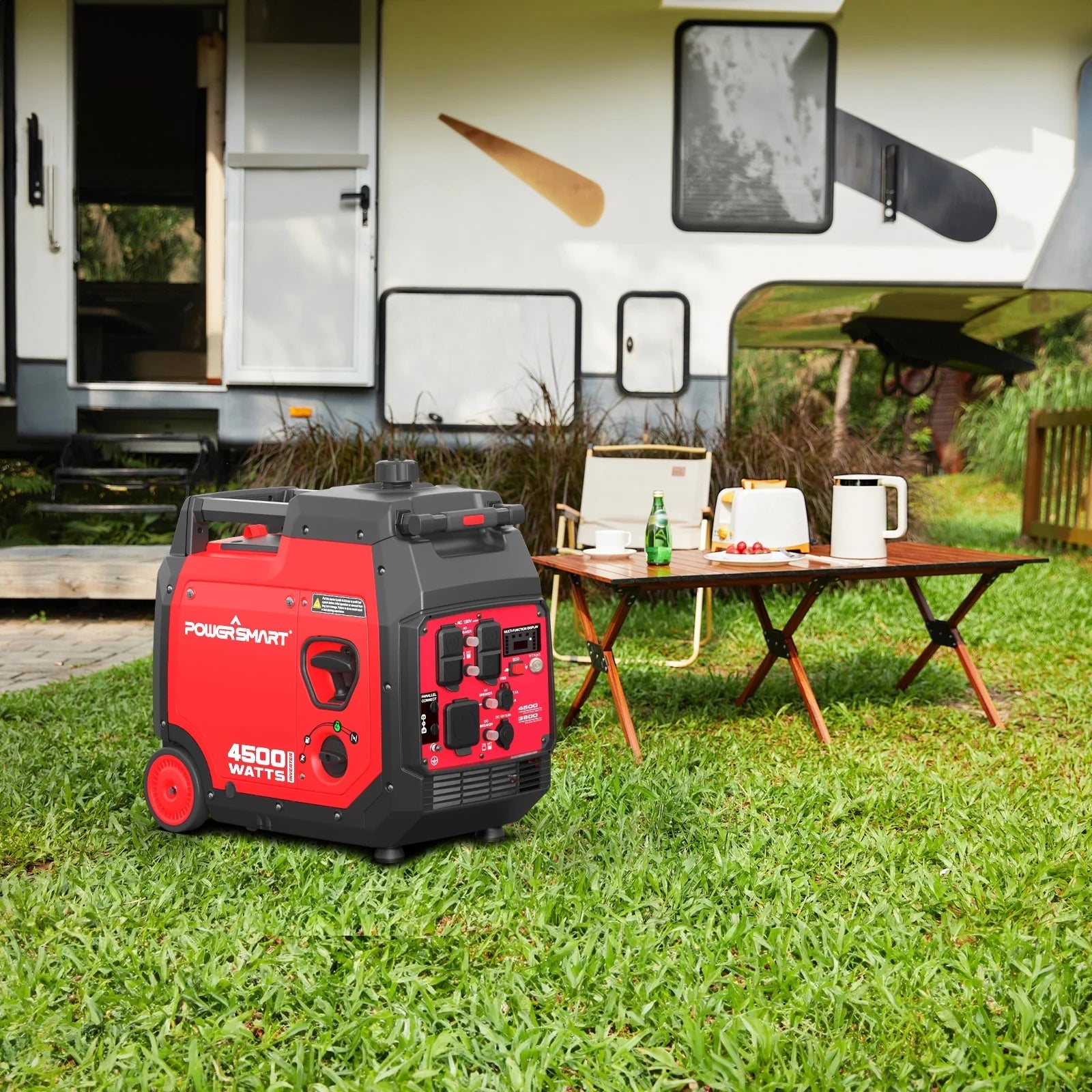 PowerSmart 4500W Gas Inverter Generator, Electric Start, Super Quiet, Portable, for Outdoor Use