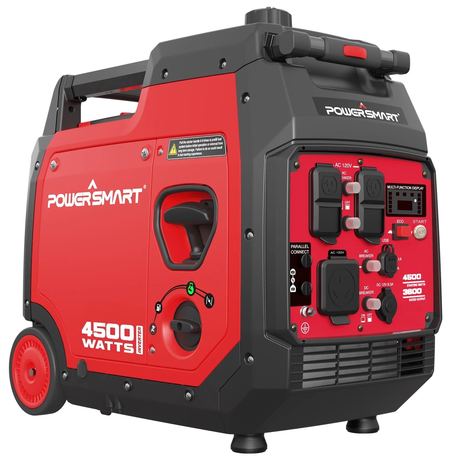 PowerSmart 4500W Gas Inverter Generator, Electric Start, Super Quiet, Portable, for Outdoor Use