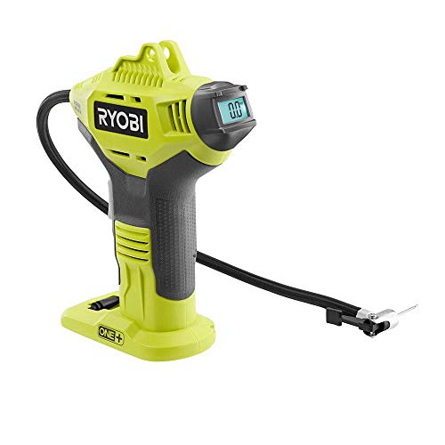 RYOBI ONE+ Cordless Air Inflator with Digital Gauge, 18V Lithium-Ion Battery, Portable Tire Pump