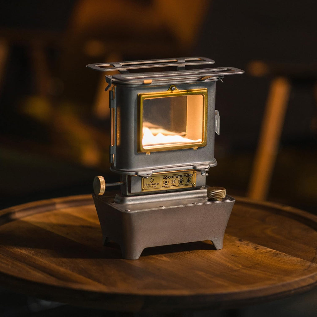 Thous Winds Fire Dance Oil Lantern, Stainless Steel, Retro Silver, Outdoor Cooking & Lighting