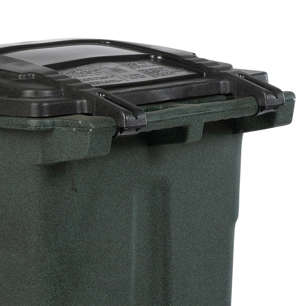 Toter 48 Gallon Green Trash Can with Quiet Wheels and Lid for Curbside Collection