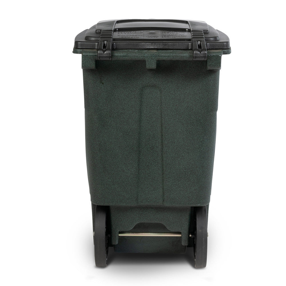 Toter 48 Gallon Green Trash Can with Quiet Wheels and Lid for Curbside Collection