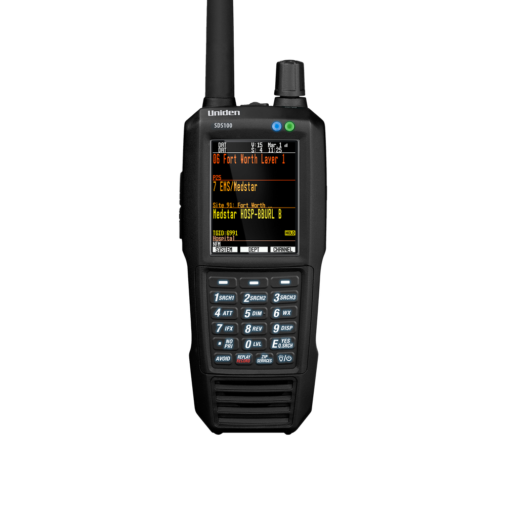 Uniden SDS100 True I/Q Digital Handheld Scanner, Rugged Weather Resistant, USB Connectivity, GPS Compatible
