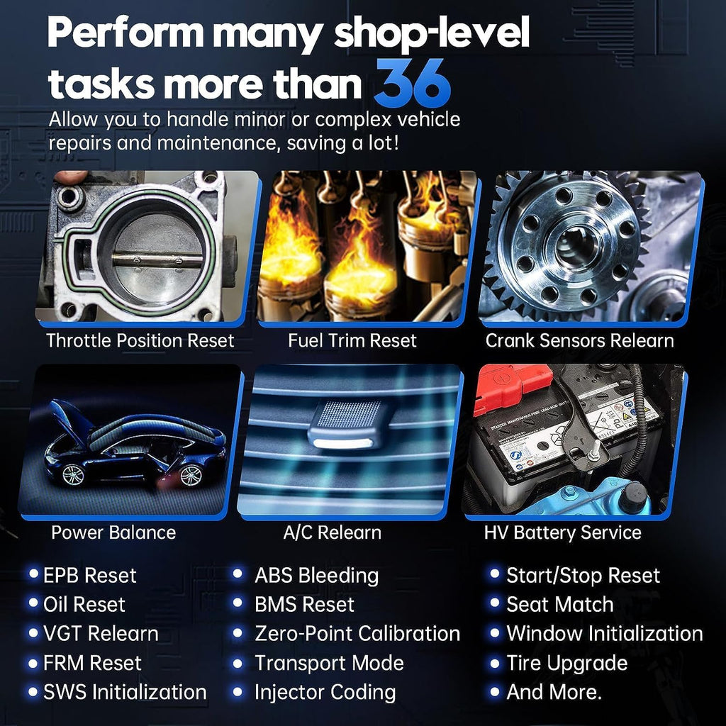 XTOOL D7 Automotive OBD2 Scanner, Bidirectional, ECU Coding, 36+ Resets, Android 10, 3-Year Updates, All System Diagnostics