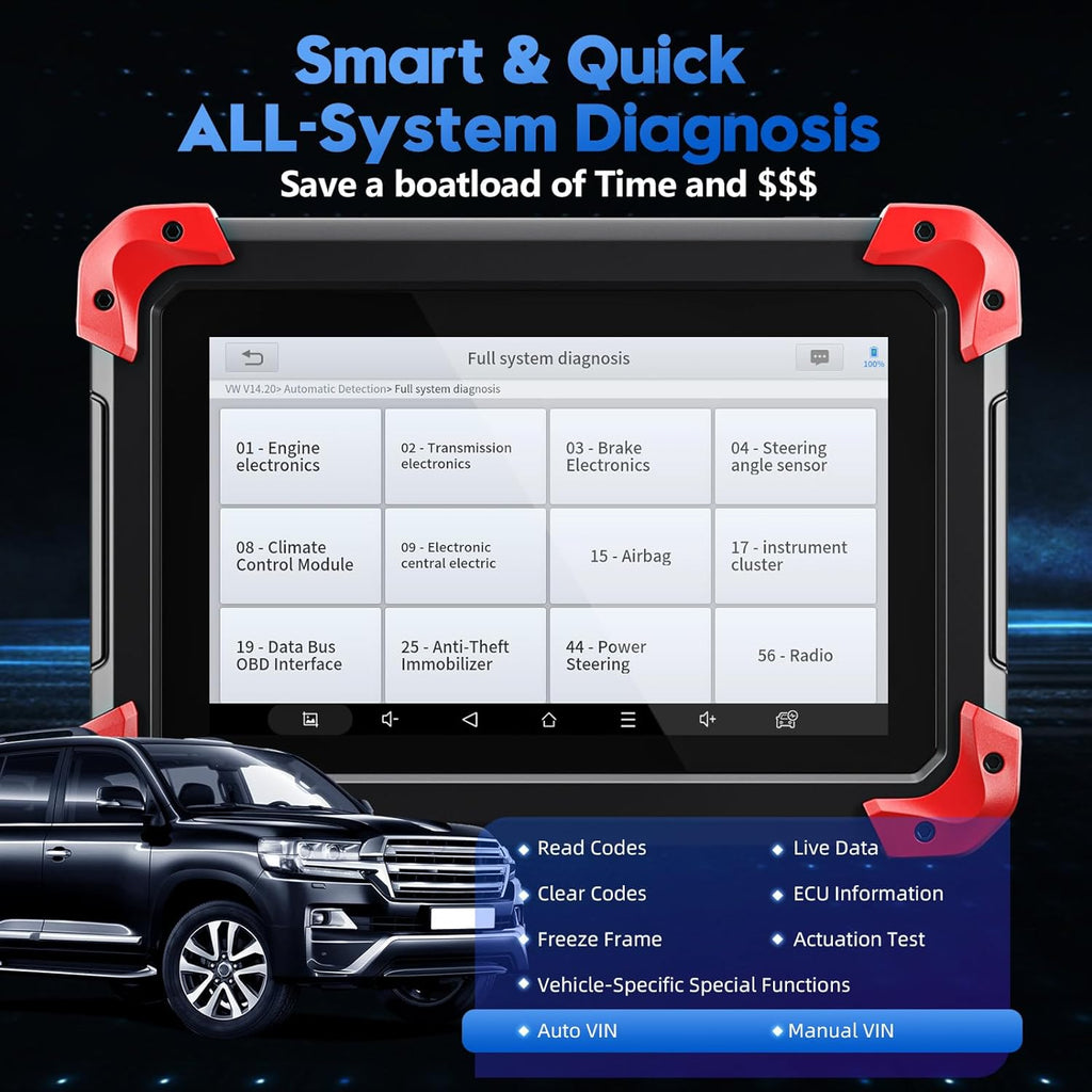 XTOOL D7 Automotive OBD2 Scanner, Bidirectional, ECU Coding, 36+ Resets, Android 10, 3-Year Updates, All System Diagnostics